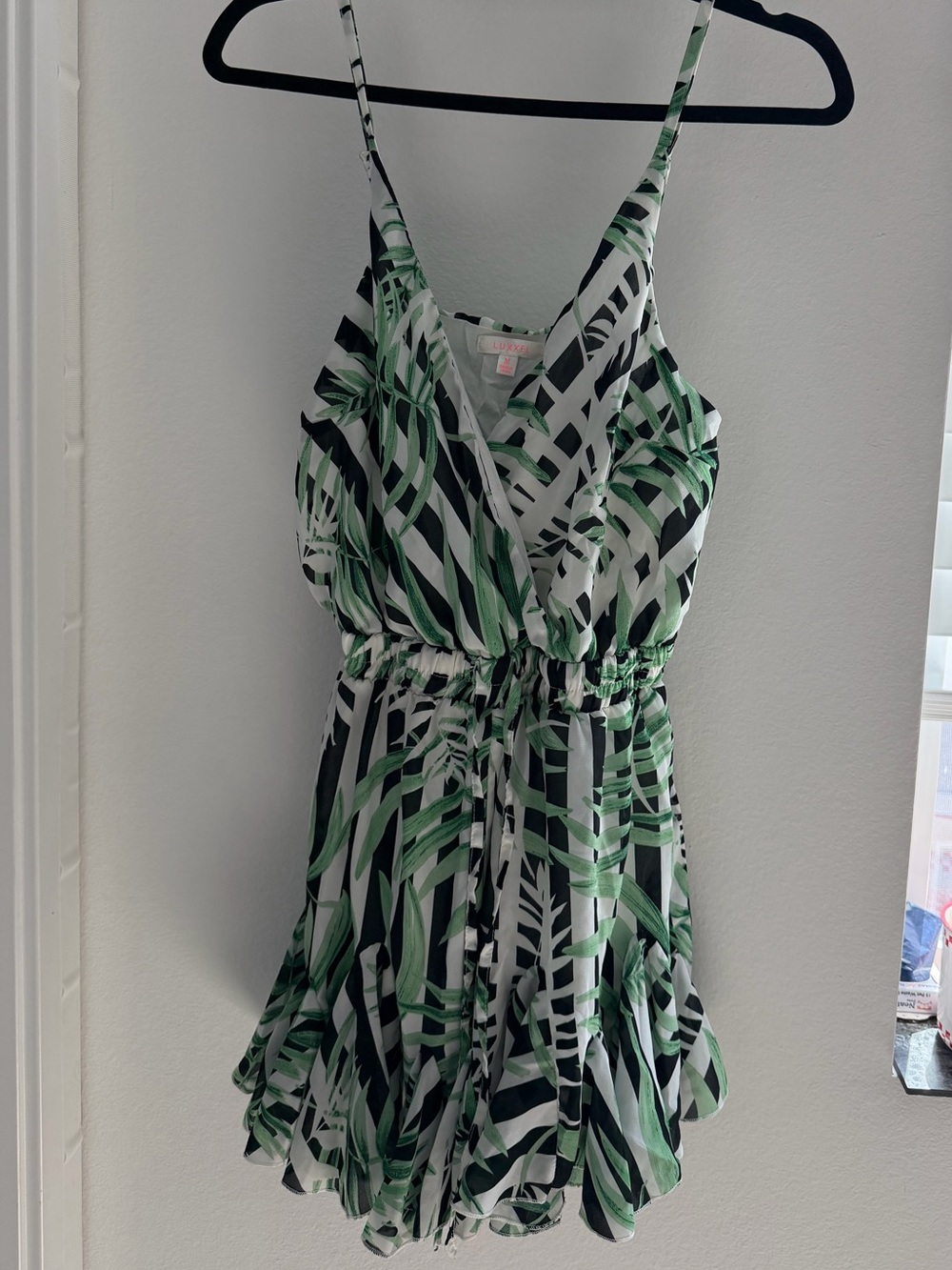 Palm print B&W Romper